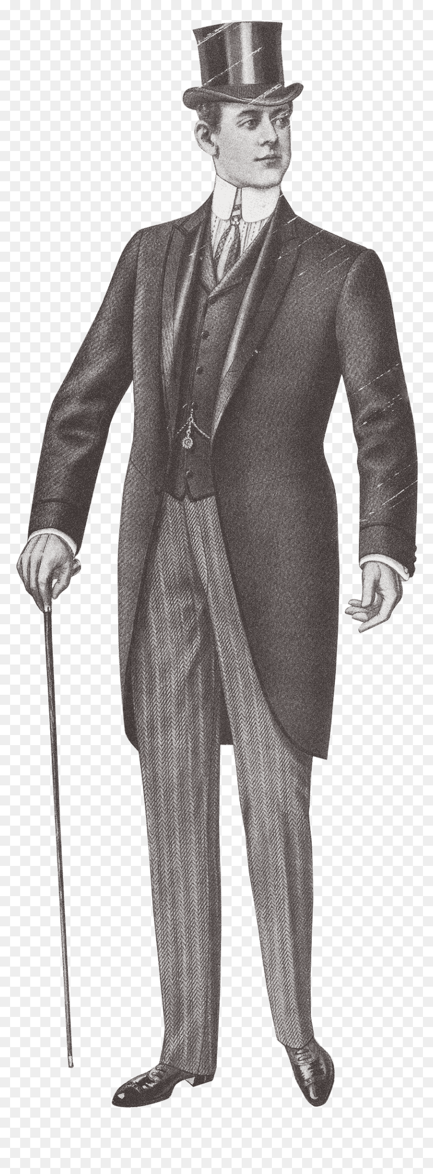 Occasion With Black Tie Dress Code Fight List - 1900 To 1909 Mens Clothing, HD Png Download - black suit png