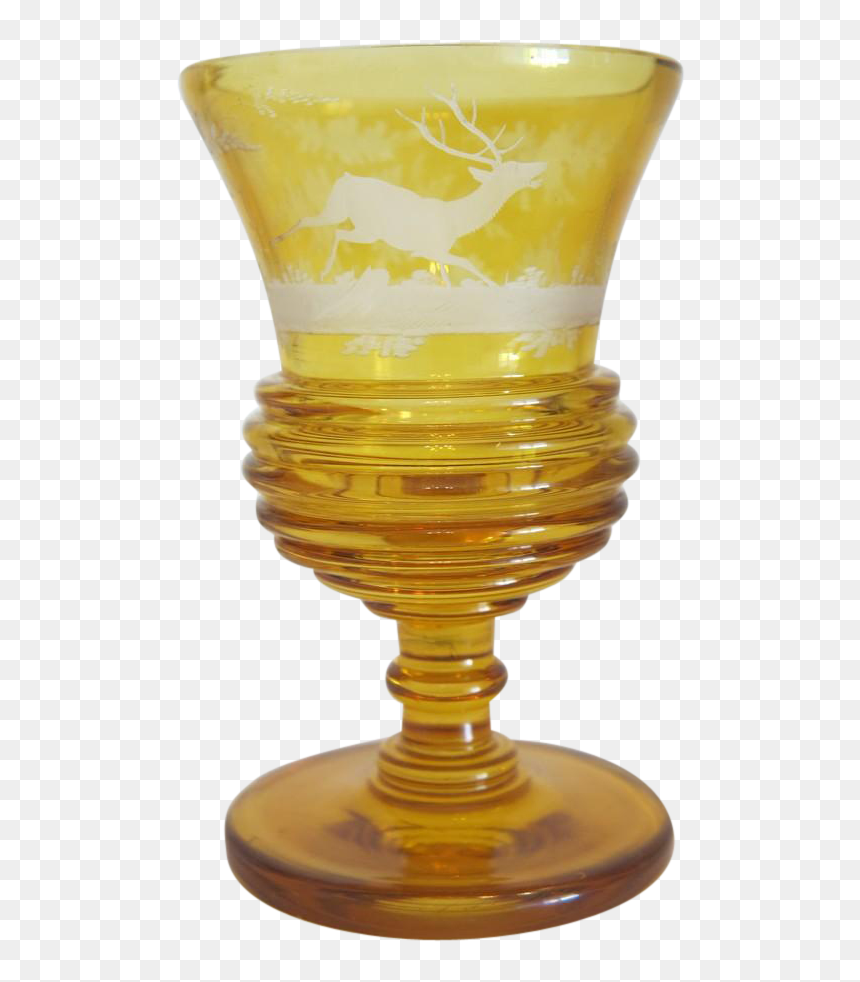 Bohemian Amber Crystal Glass Goblet, Ca - Champagne Stemware, HD Png Download - goblet png