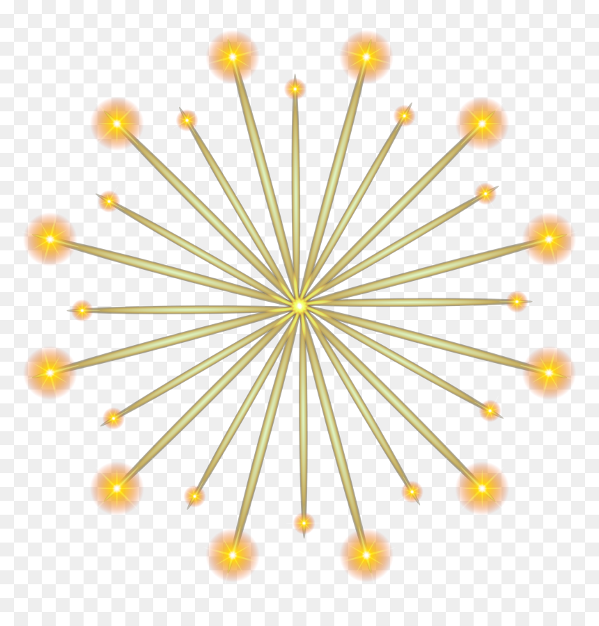 Fireworks Clipart Yellow - Orange Fireworks Transparent Png, Png Download - fireworks clipart png