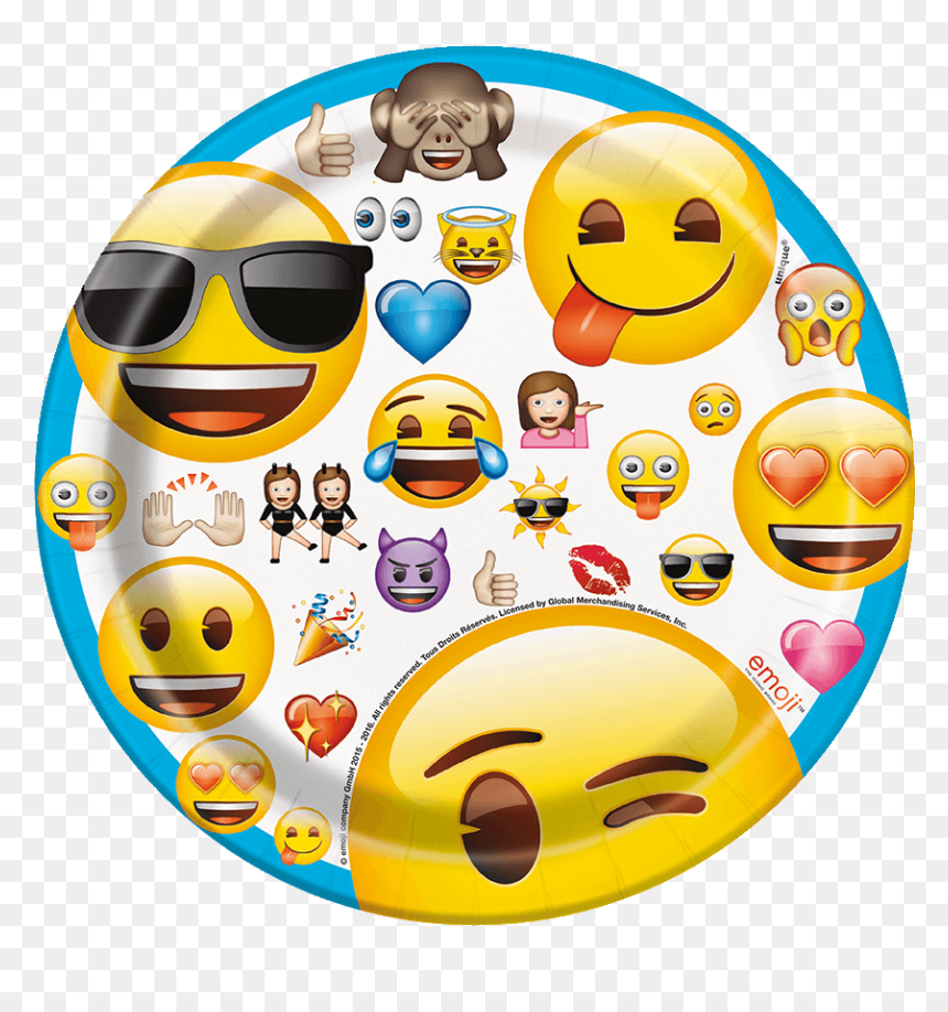 Emoji Paper Plate Small - Emoji Plates, HD Png Download - celebration emoji png