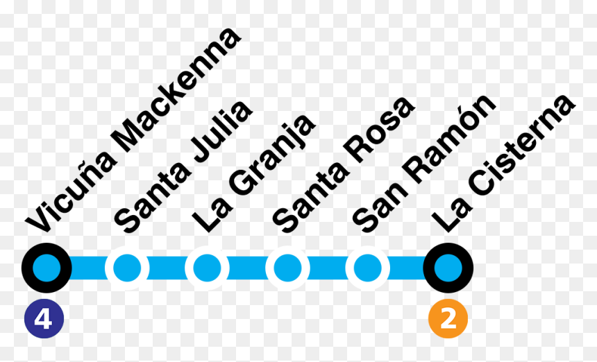 Mapa Línea 4a Metro De Santiago - Paris Métro Line 4, HD Png Download - linea png