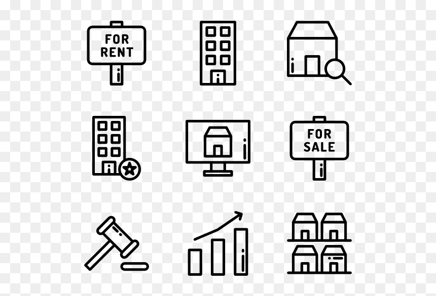 Black And White Icon Png, Transparent Png - real estate icon png
