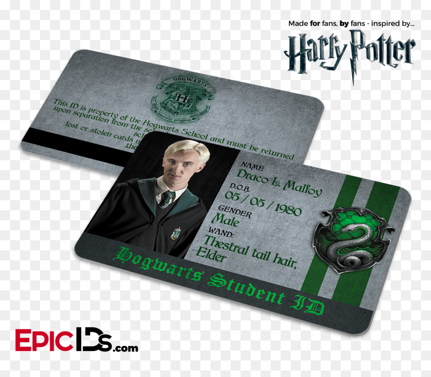 Transparent Draco Malfoy Png - Hogwarts Student Id Card, Png Download - draco malfoy png