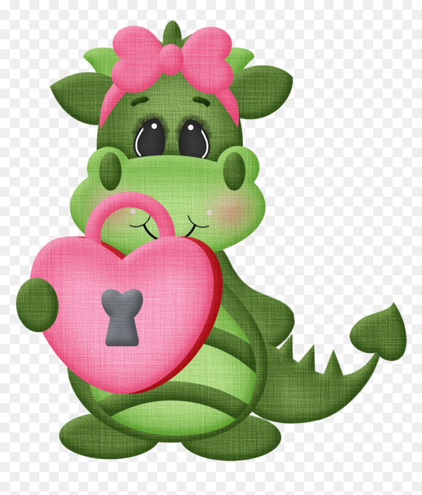 Cute Valentine Cartoon Png, Transparent Png - dragon clipart png