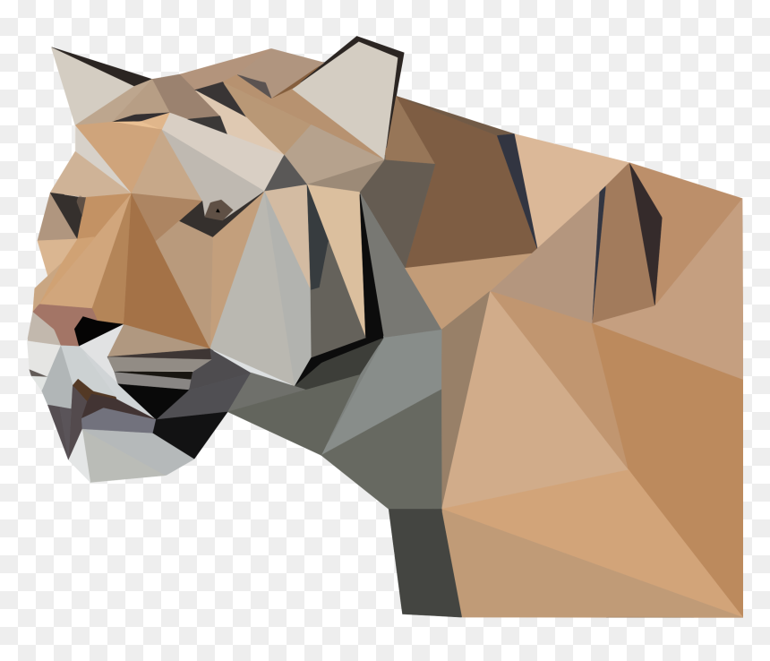 Low Poly Tiger Clip Arts - Tiger Low Poly Arts, HD Png Download - tiger clipart png