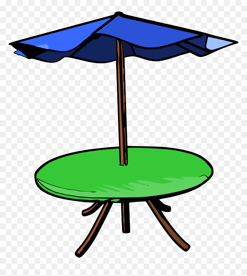 Table Umbrella Svg Clip Arts - Umbrella Table Clipart, HD Png Download - umbrella clipart png