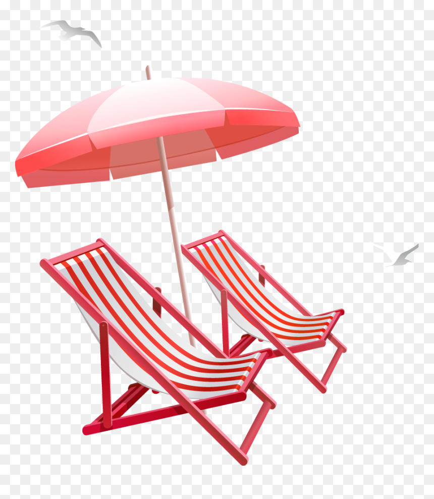 Clipart Umbrella Beach Chair - Transparent Beach Chair And Umbrella, HD Png Download - beach chair png