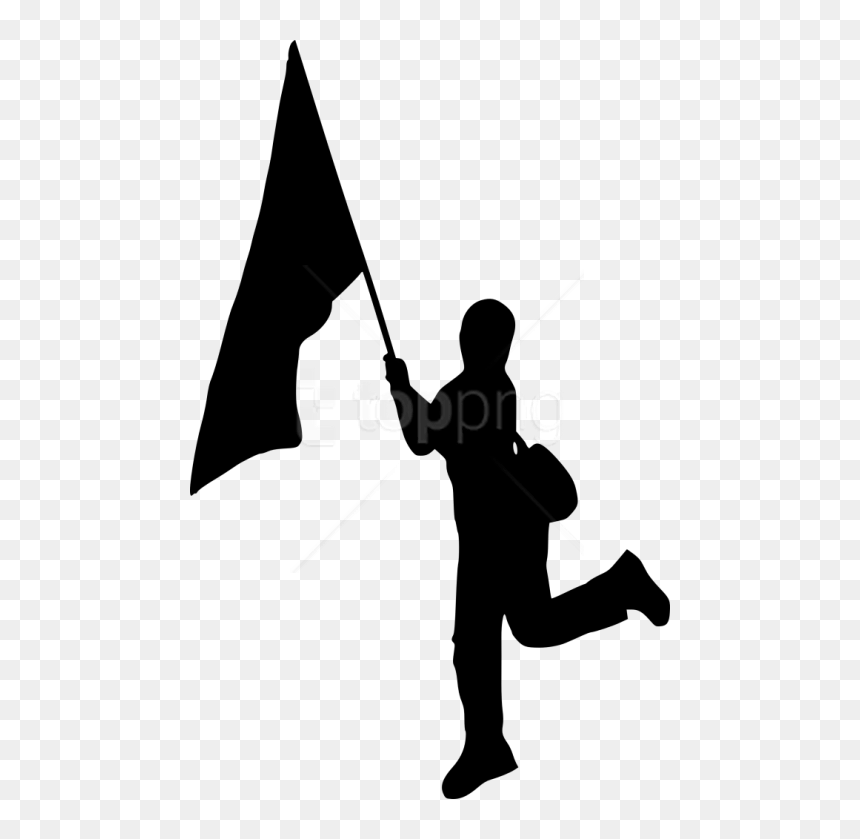 Free Png Person With Flag Silhouette Png - People Flag Png, Transparent Png - umbrella clipart png