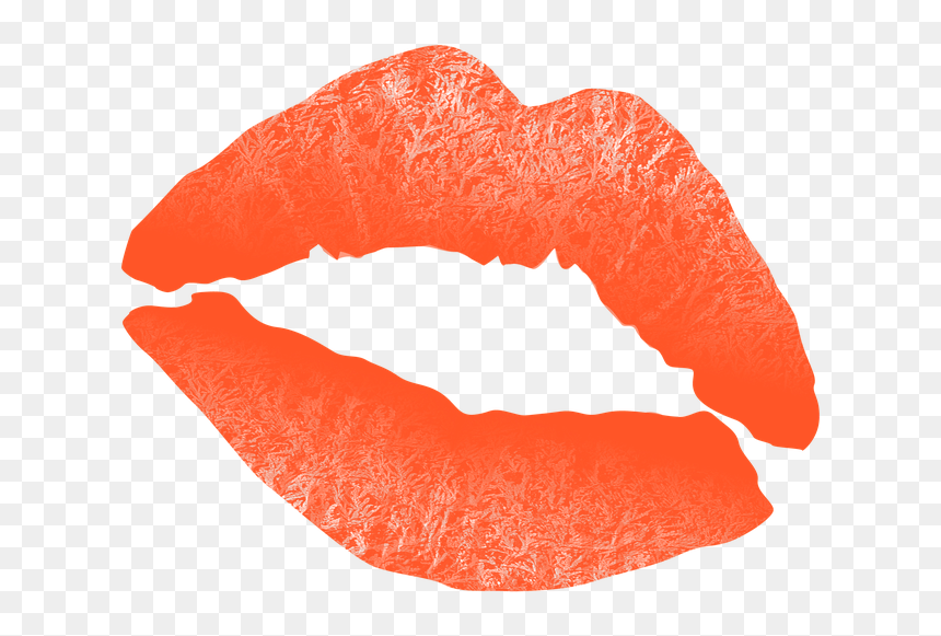 Illustration Kiss Mouth Lips Text Hugs - Orange Lip Png, Transparent Png - lipstick emoji png