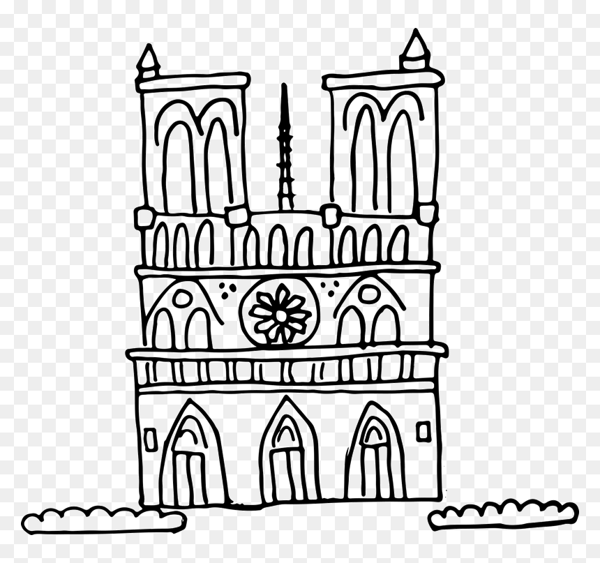Notre Dame Sketch Rubber Stamp - Notre Dame Sketch, HD Png Download - notre dame png