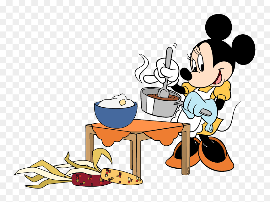 Disney Holidays Clip Art - Minnie Mouse Cooking Clipart, HD Png Download - thanksgiving clipart png