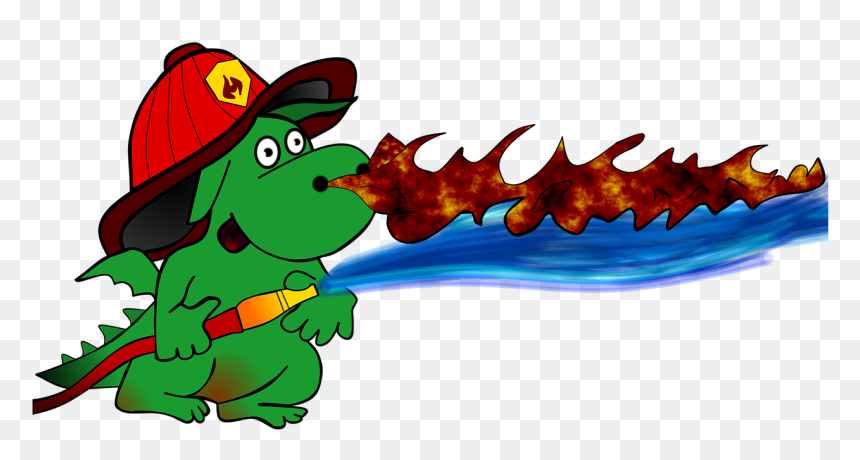 Cartoon Dragon Fire Fighter Fire Firewater - Knowledge Kids Fire Safety, HD Png Download - fire cartoon png