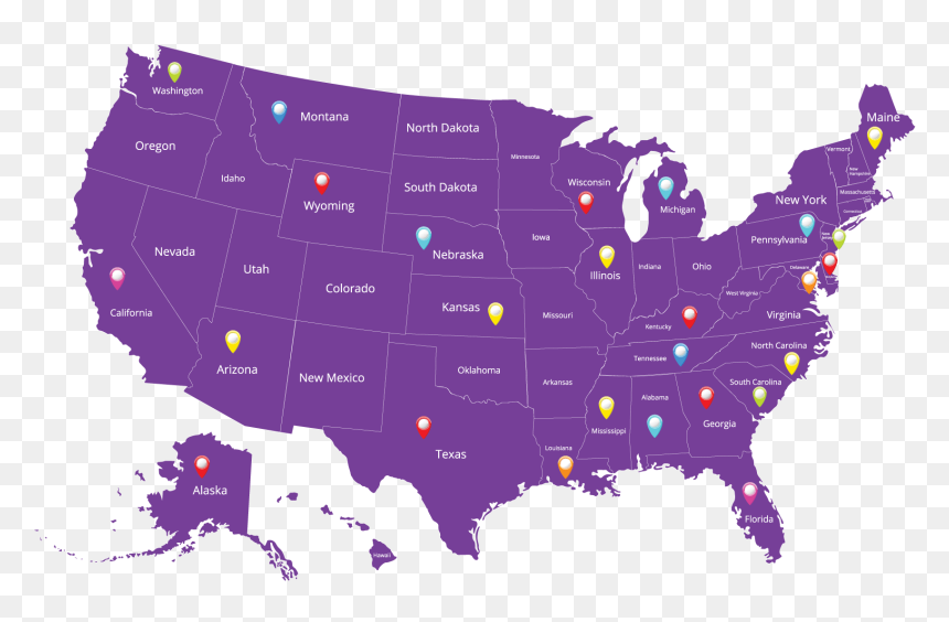 United States Vinyl Decal, HD Png Download - map pins png