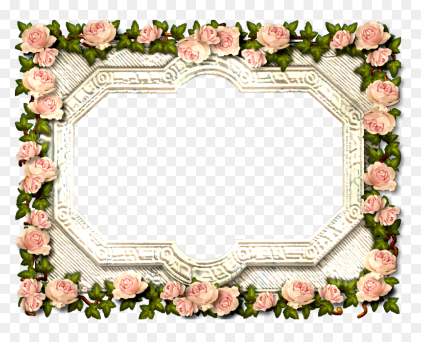 Collage Maker, Picsart, Floral Wreath, Frames, Clip - Rose Frame, HD Png Download - rose frame png
