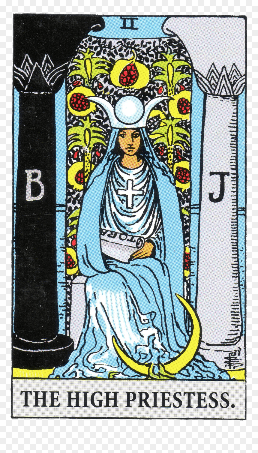 Rider Waite Tarot High Priestess, HD Png Download - tarot png