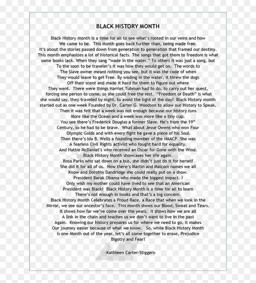 Document, HD Png Download - black history png