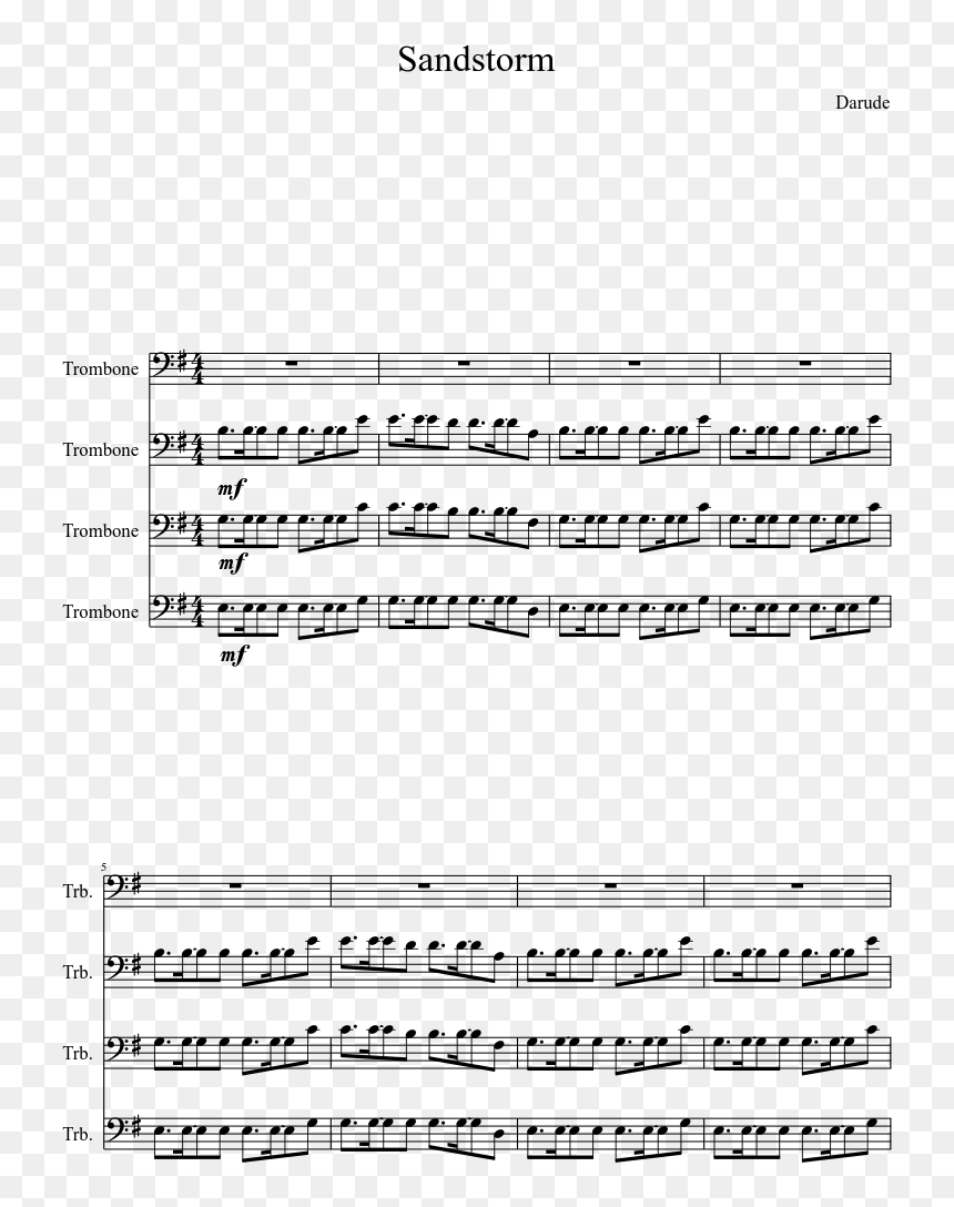 Darude Sandstorm Bass Clef, HD Png Download - sandstorm png
