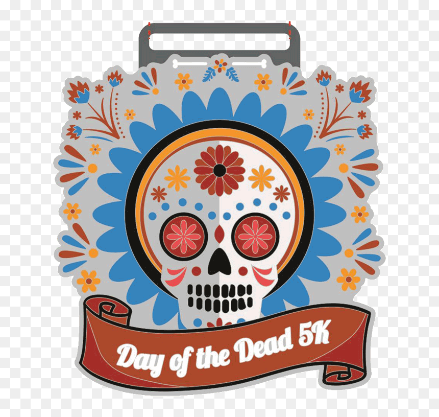 5k Run, HD Png Download - dia de los muertos skull png