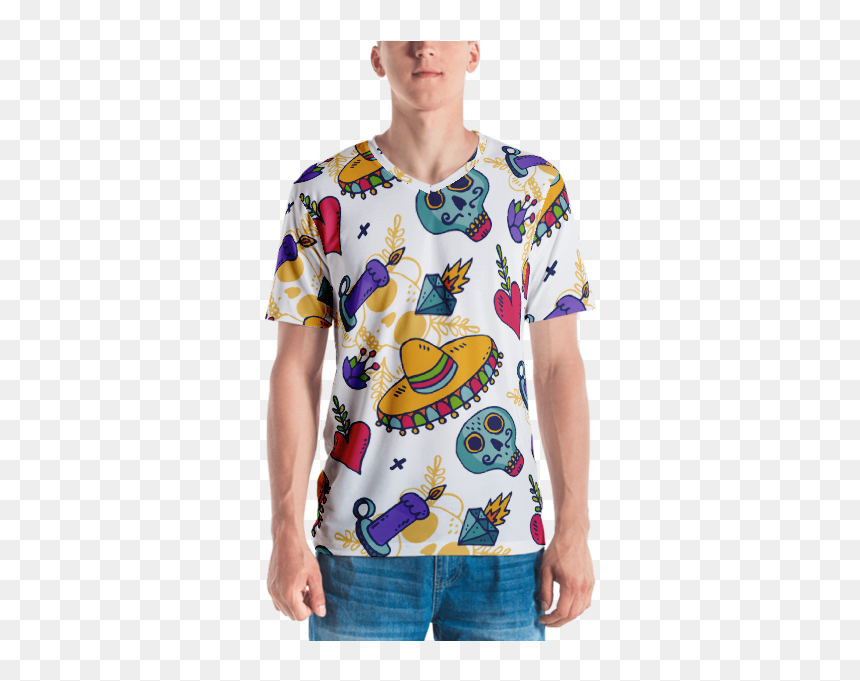 T-shirt, HD Png Download - dia de los muertos skull png