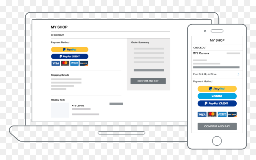 Paypal Smart Payment Buttons, HD Png Download - shop button png