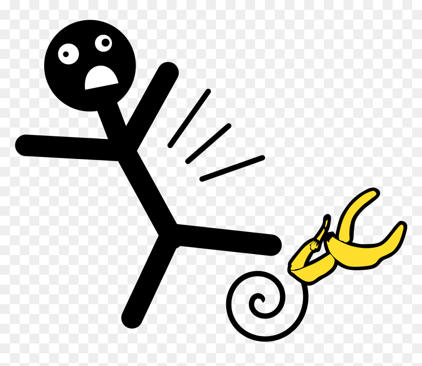 Slipping On Banana Clipart, HD Png Download - banana clipart png