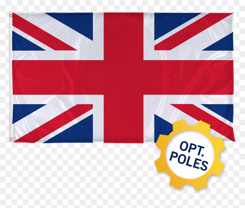 United Kingdom Flag W/ Optional Flagpole - Union Jack British Flag Print, HD Png Download - flagpole png