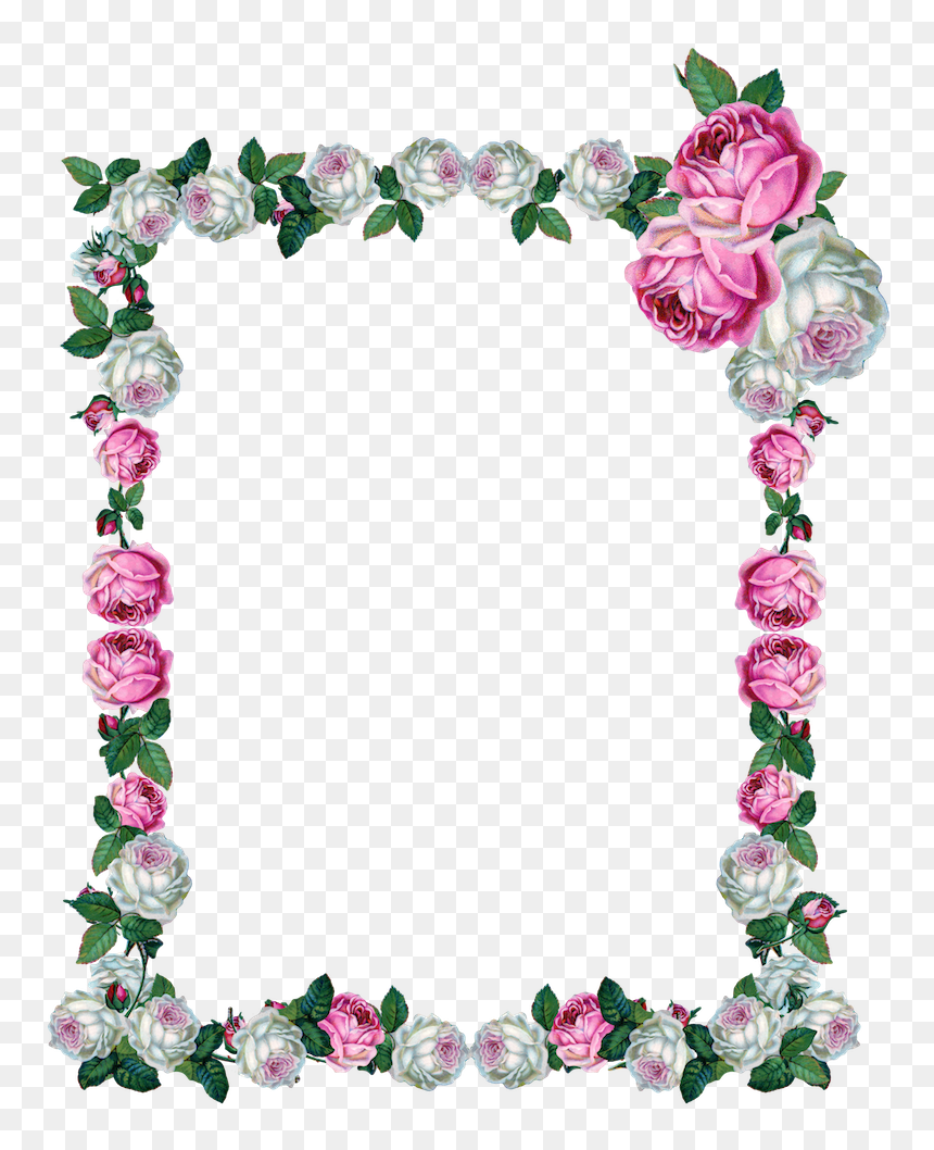 Vintage Rosen Rahmen, HD Png Download - rose frame png