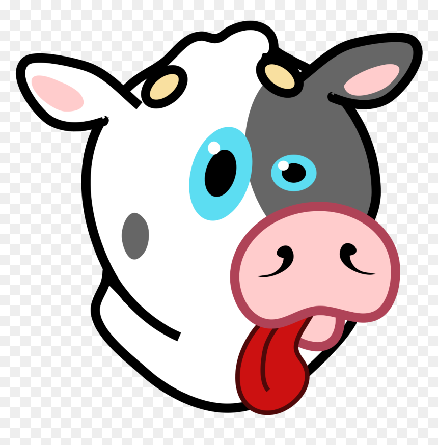 Cow With Tongue Out Cover Art, HD Png Download - cow icon png