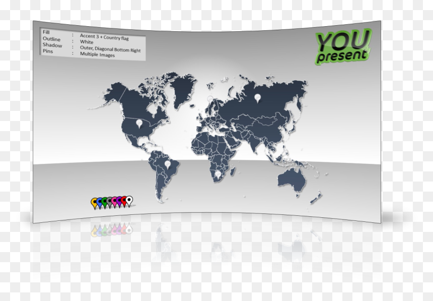 Powerpoint World Map Editable Changyuheng Me In - World Map England And United States, HD Png Download - map pins png