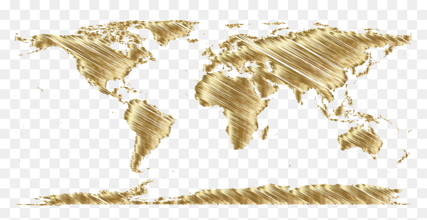 Grass Family,commodity,world - Simple High Resolution World Map, HD Png Download - gold globe png