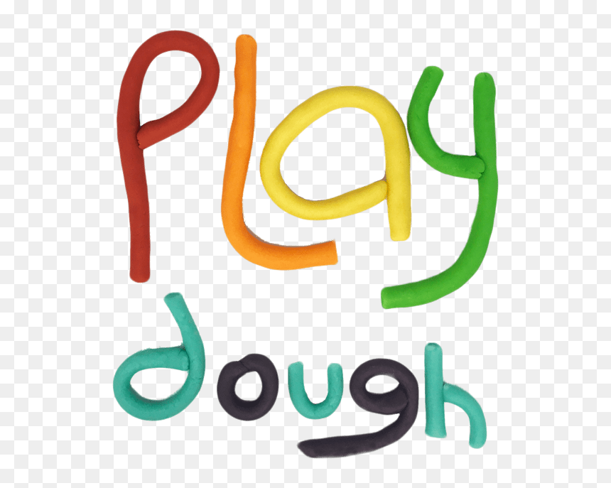 The Words Play Dough Spelled In Rainbow Colored Home - Illustration, HD Png Download - play doh png