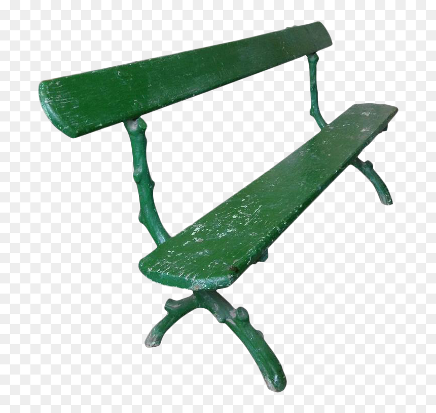 Green Painted French Park Bench On Decaso - Bench, HD Png Download - park bench png