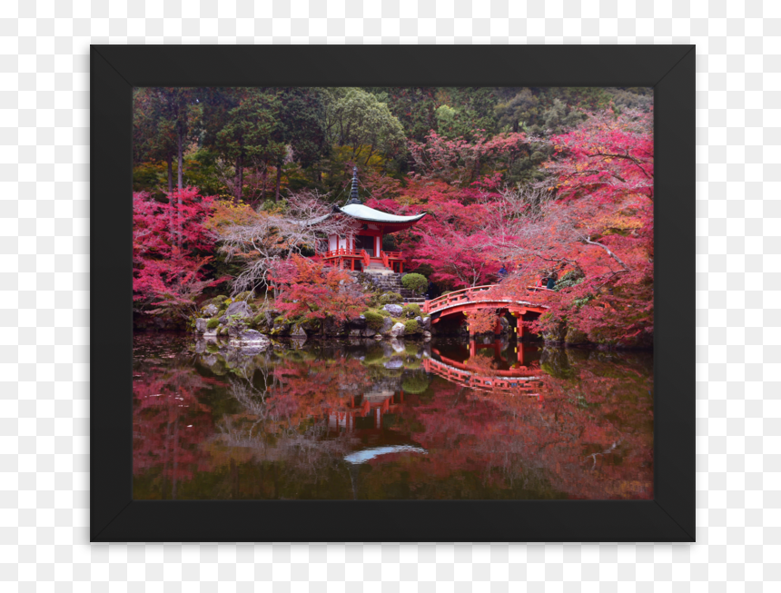 Daigoji Pond In Autumn - Picture Frame, HD Png Download - japanese cherry blossom png
