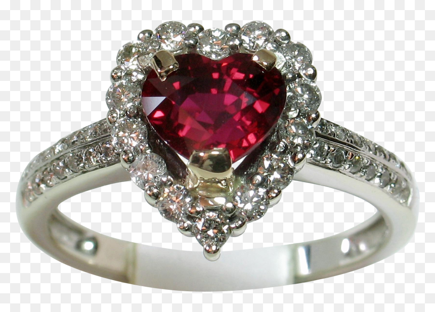 Red Diamond Ring Png , Png Download - Diamond Heart Ring Png, Transparent Png - red ring png