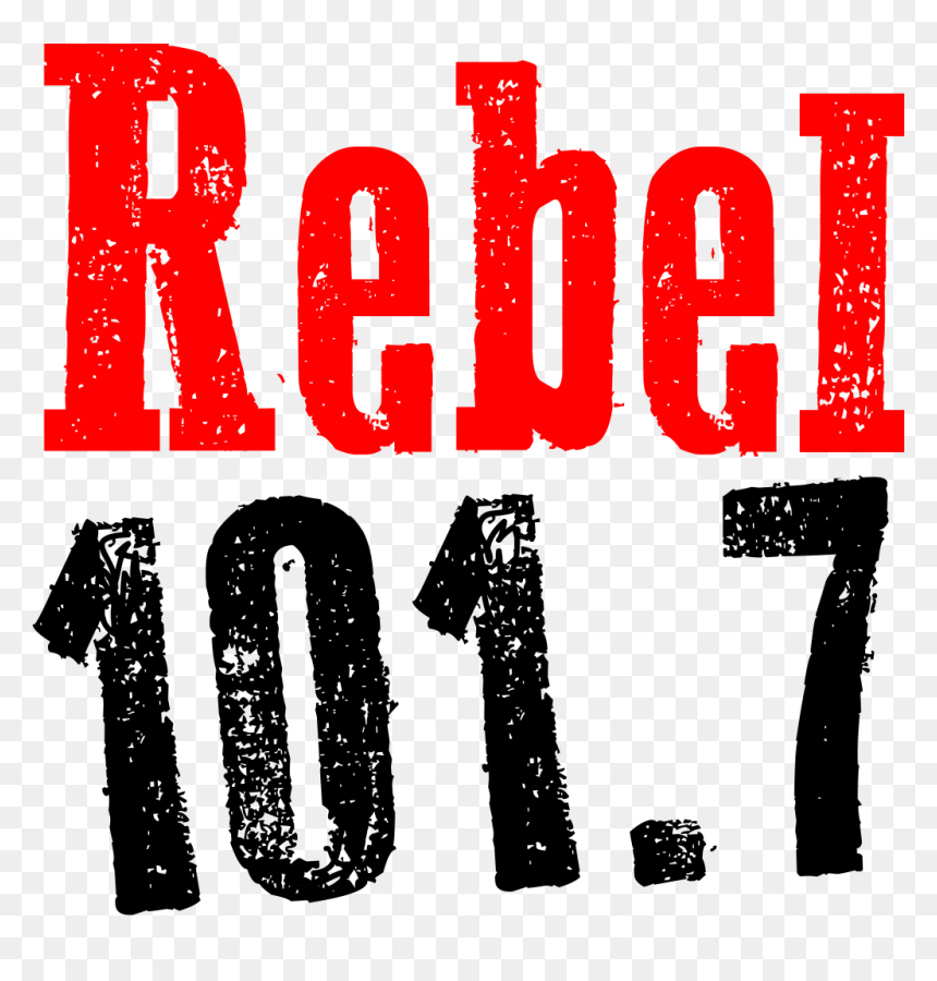 Rebel Logo - White - Rgb - Rebel 101 - 7 Logo Clipart - Rebel 101.7, HD Png Download - rebel png