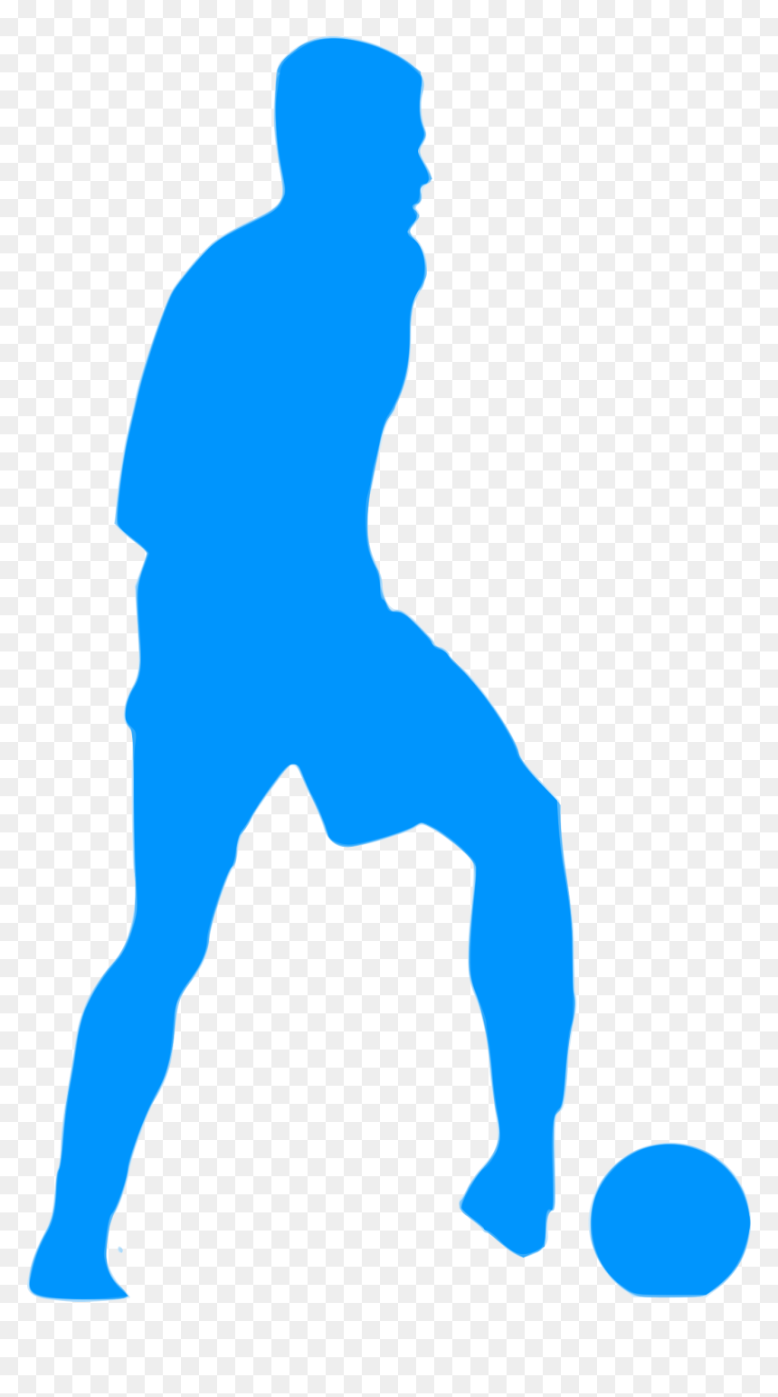 Silhouette Football 21 Clip Arts - Football Player Blue Silhouette, HD Png Download - football icon png