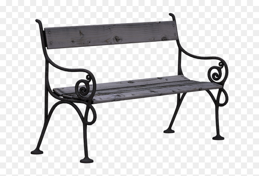 Retro Train Station Bench Png, Transparent Png - park bench png