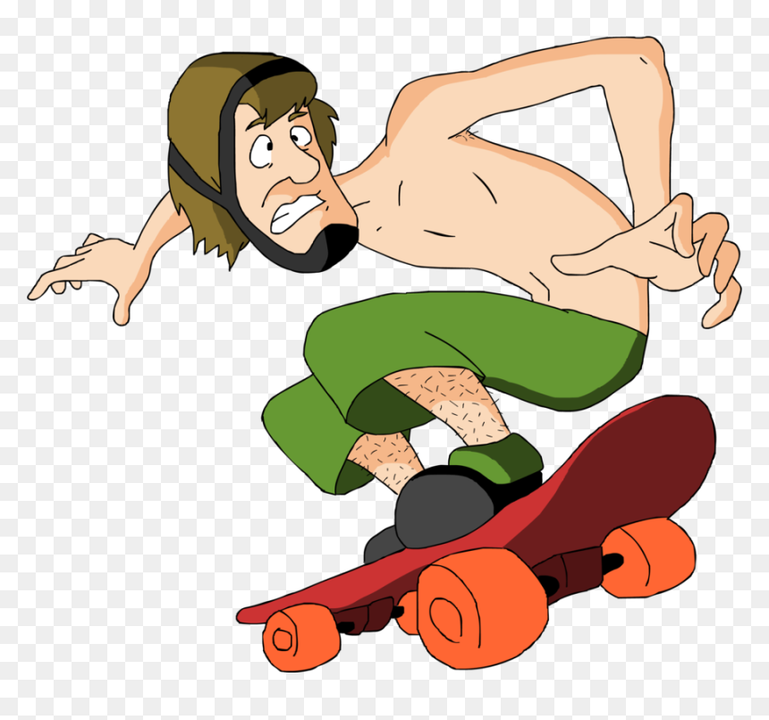 Shaggy Scooby Doo Skate Clipart , Png Download - Shaggy Scooby Doo No Shirt, Transparent Png - shaggy png