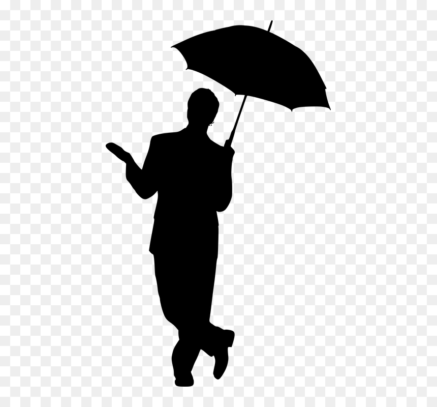 Silhouette, Man, Umbrella, Business, Businessman Clipart - Silhouette Dog With Umbrella, HD Png Download - businessman silhouette png