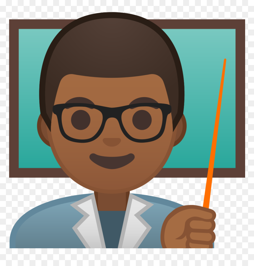 Man Teacher Medium Dark Skin Tone Icon - Teacher Emoji Png, Transparent Png - teacher icon png