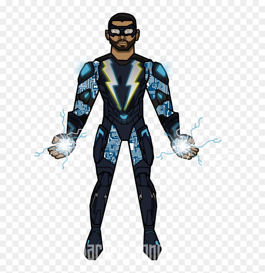 The Cw Version By Parisnjones Black Lightning, Justice - Black Lightning Cw Art, HD Png Download - black lightning png