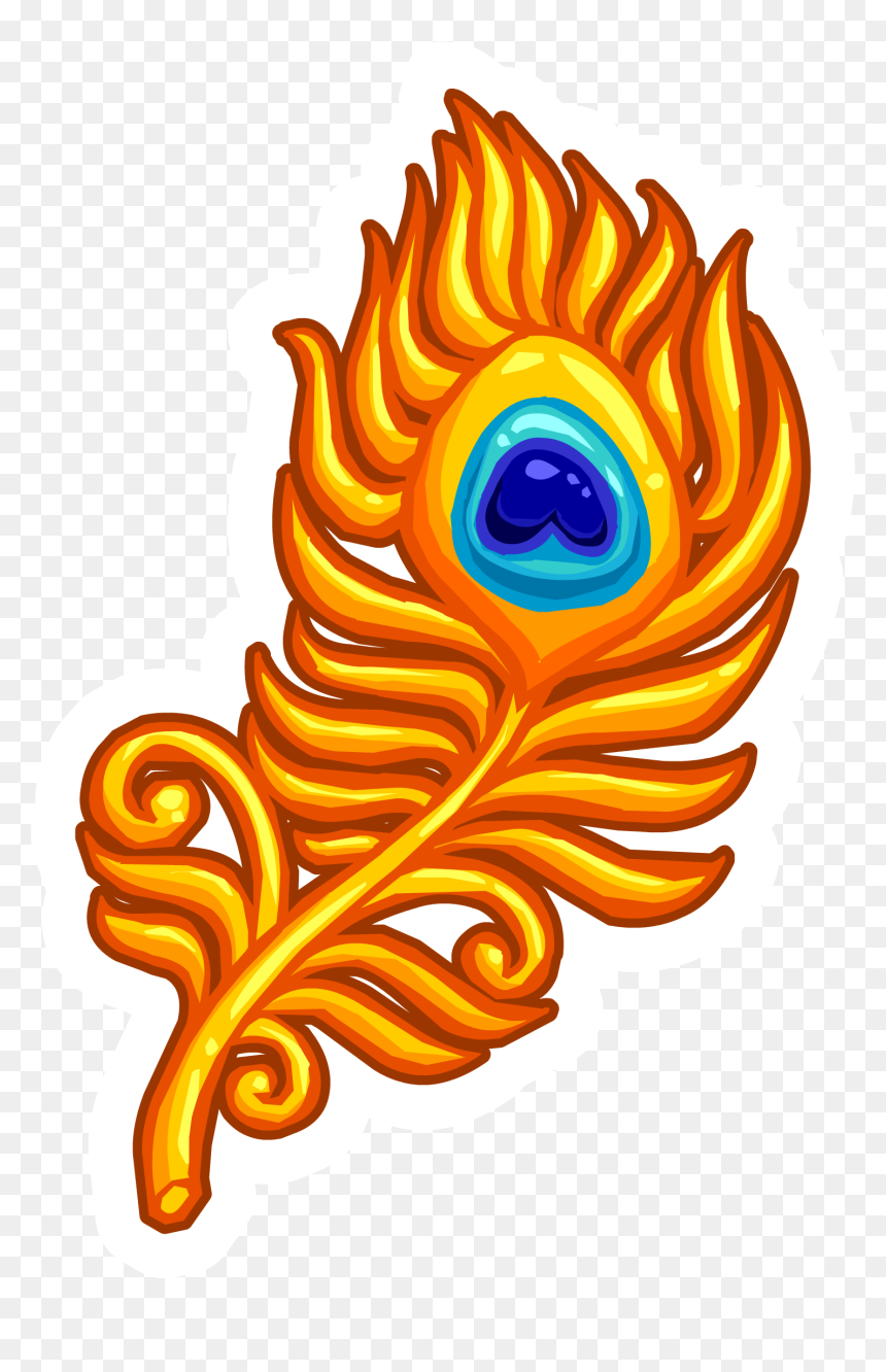 Club Penguin Wiki - Club Penguin Enchanted Feather, HD Png Download - gold feather png