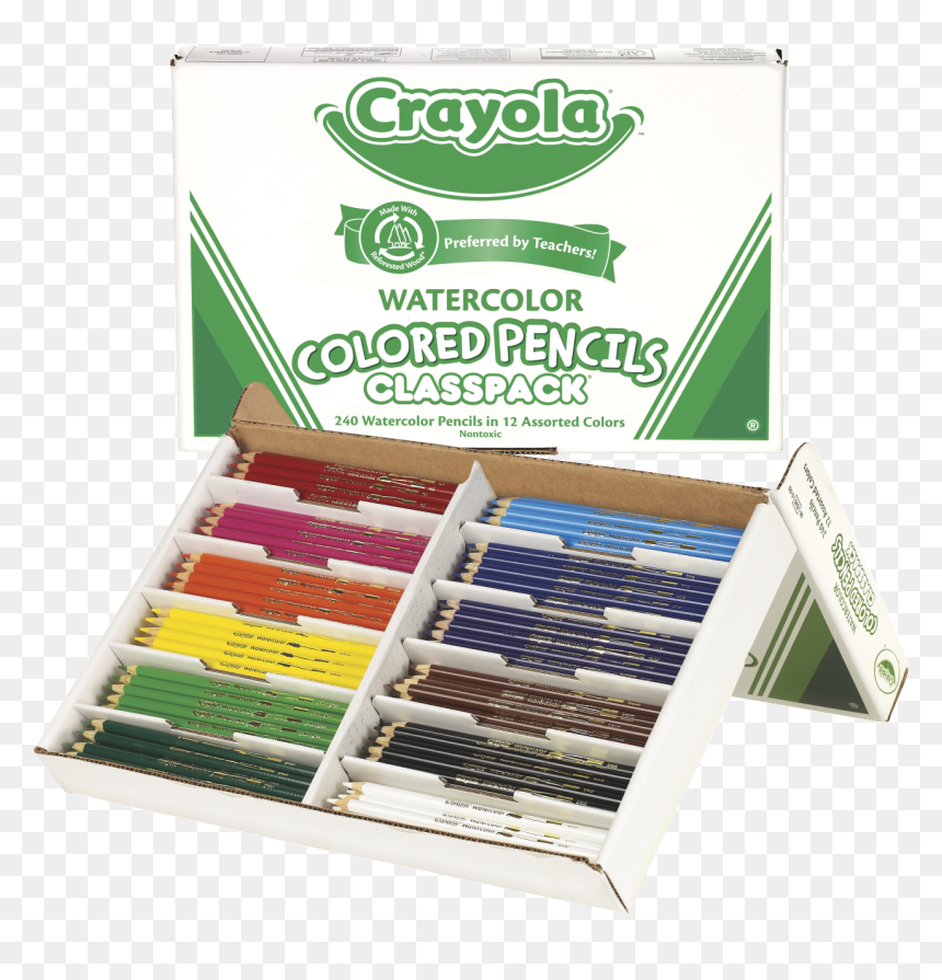 Crayola Non-toxic Watercolor Colored Pencil Classpack - Crayola Colored Pencils Classpack, HD Png Download - crayola png