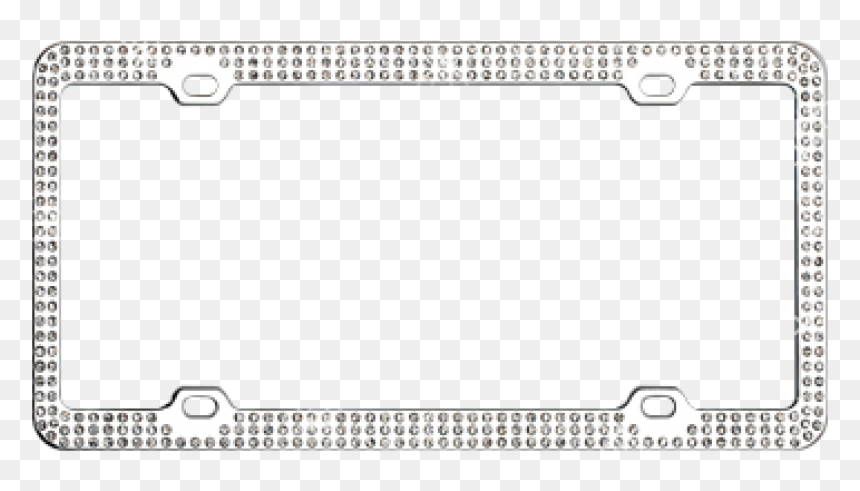 Chrome Coated Metal With Triple Row White Diamonds - Tool, HD Png Download - diamond frame png