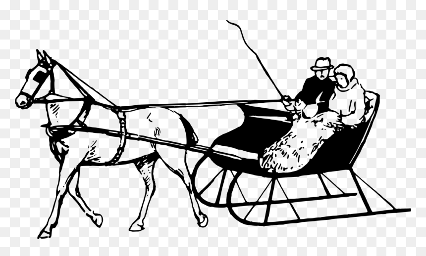 Chariot,art,horse Tack - Horse Drawn Sleigh Cartoon, HD Png Download - tack png