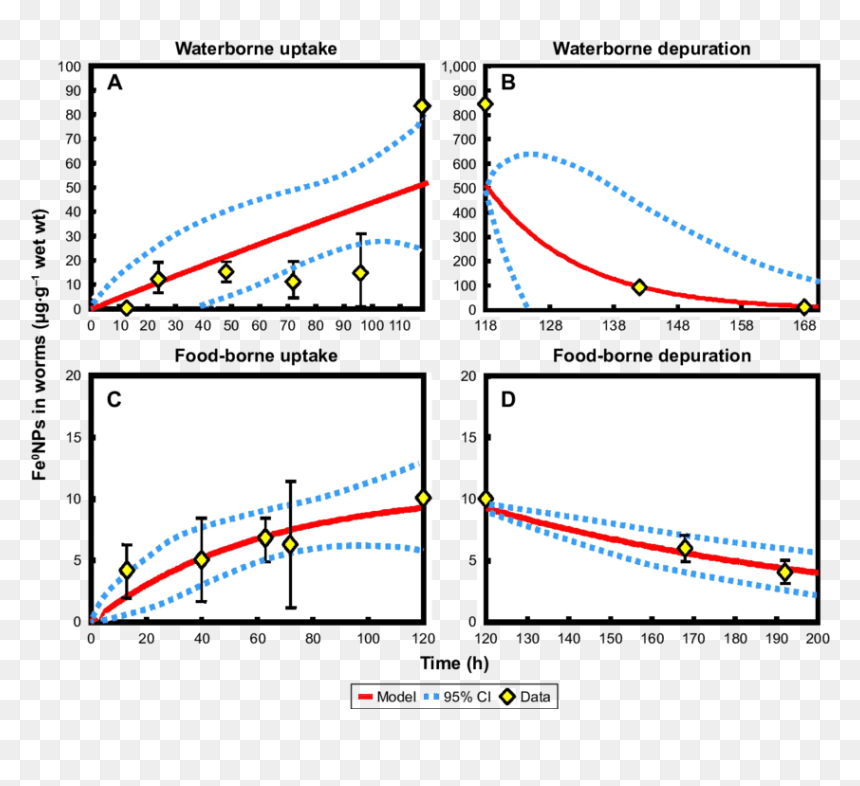 Uptake And Depuration Of Water-exposed And (c, D) Food - Plot, HD Png Download - worms png