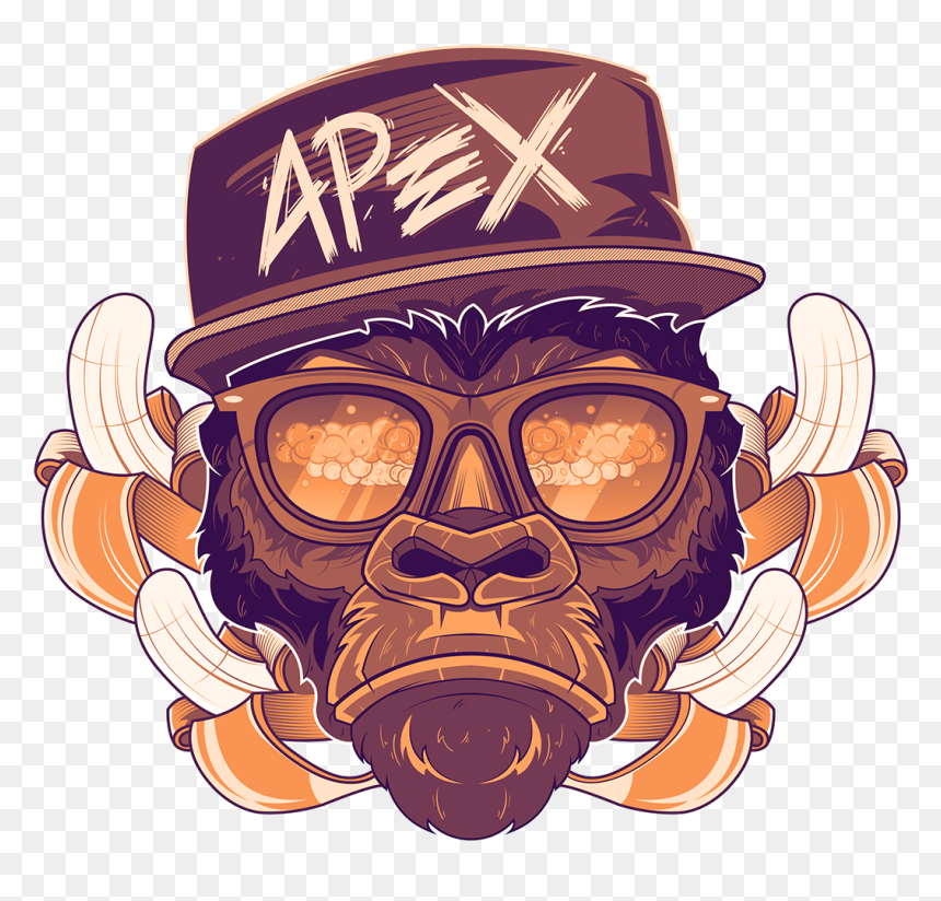Drawn Gas Mask Gangster - Apex Gorilla, HD Png Download - gangster glasses png