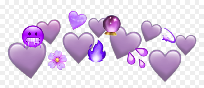 #purple #emoji #crown #ftestickers #freetoedit #remixit - Heart, HD Png Download - purple crown png