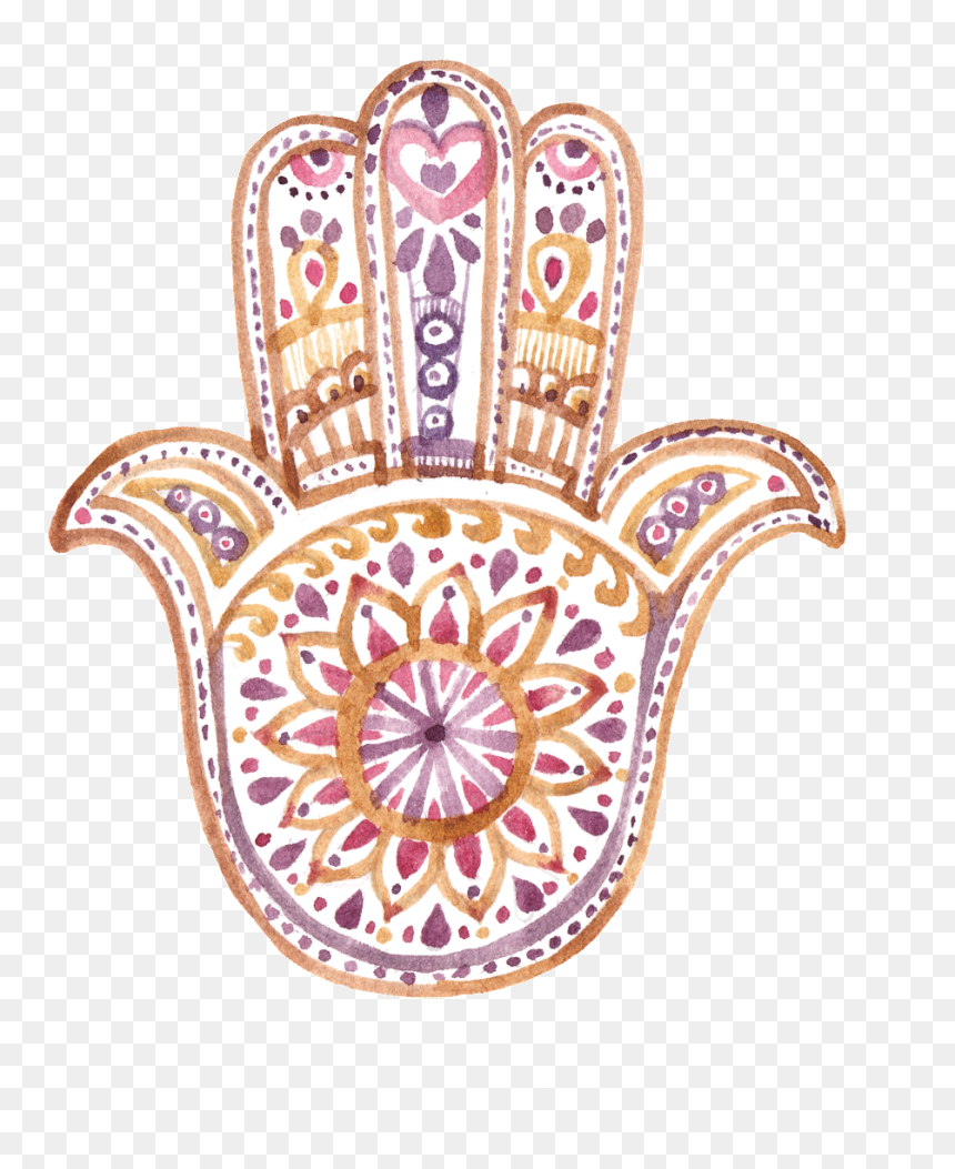 Transparent Throne Png - Hamsa Hands With Flowers, Png Download - hamsa png