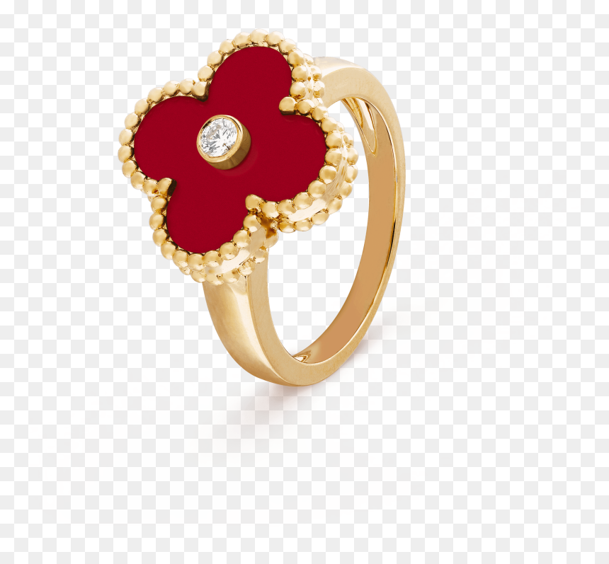 Vintage Alhambra Ring, - Van Cleef Tiger Eye Ring, HD Png Download - red ring png